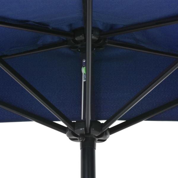 Balkon-Sonnenschirm Alu-Mast Blau 270x144x222cm Halbrund