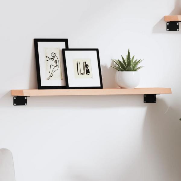 ARDEBO.de - Wandregal 60x10x2 cm Massivholz Eiche Unbehandelt