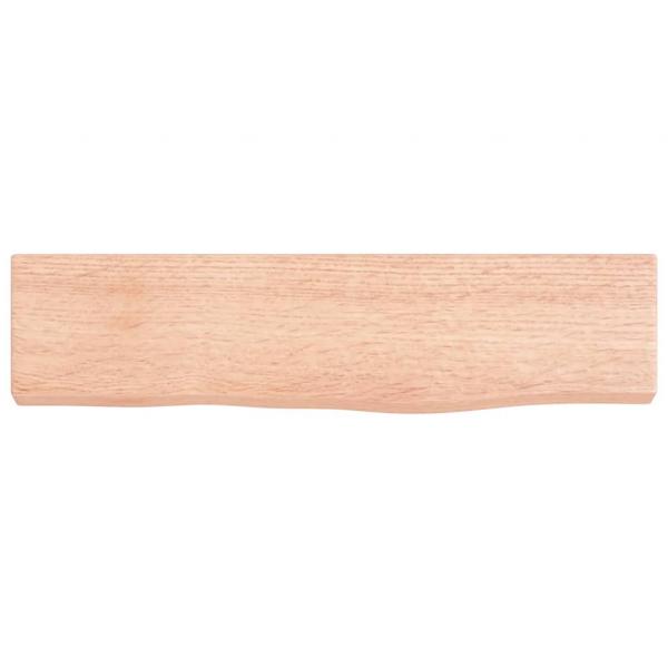 Wandregal Hellbraun 40x10x2 cm Massivholz Eiche Behandelt