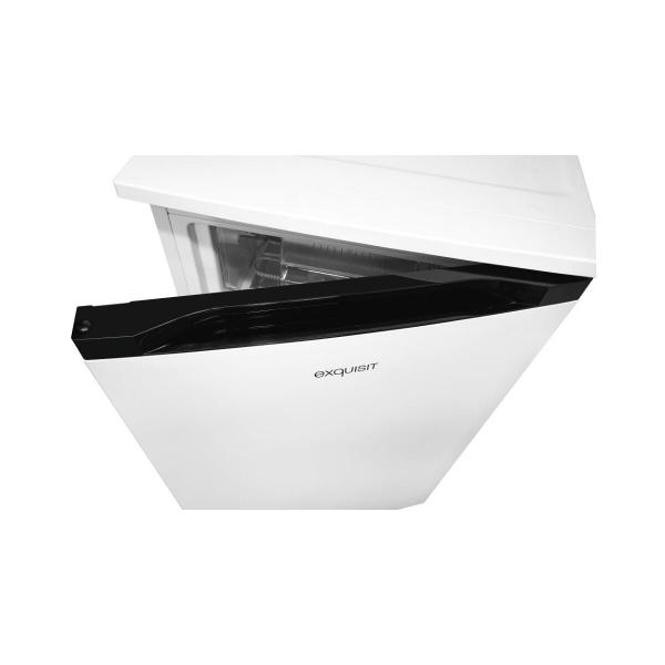 Exquisit GS81-051C Stand Gefrierschrank, 55 cm breit, 85 L, 1 Fach Klapptür und 2 Fächer mit Schublade, weiß