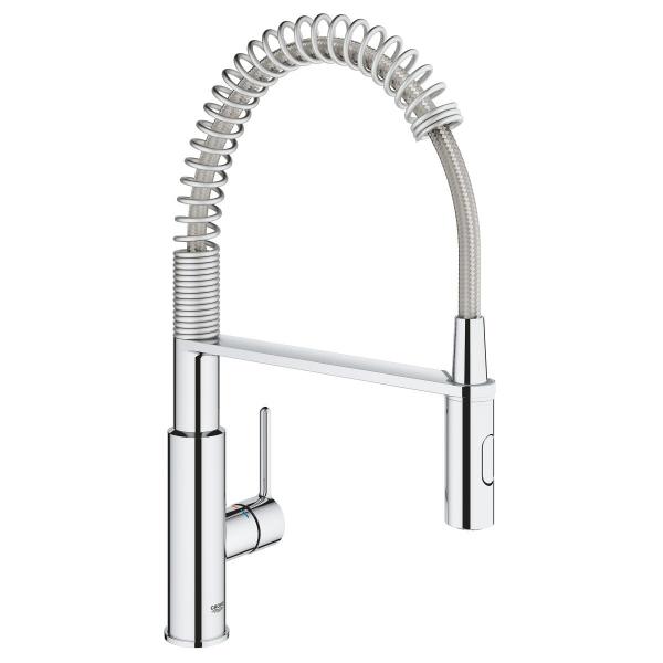 ARDEBO.de GROHE Einhebel Spültischbatterie, QuickFix, Hochdruck, Flexible Brause, chrom (30361000 )