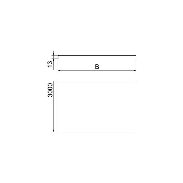 OBO Bettermann DRLU/100 Deckel für Kabelrinne und Kabelleiter, ungelocht, 100x3000mm, Stahl, bandverzinkt (6052643)
