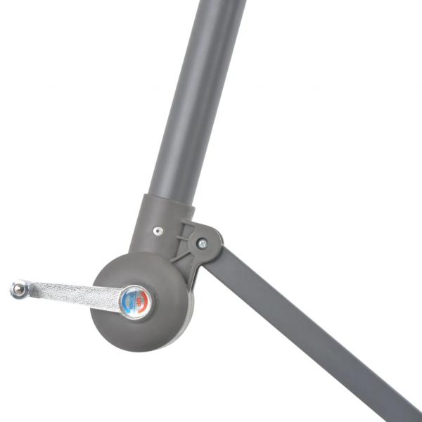 Ampelschirm mit LED-Leuchten und Metall-Mast 350 cm Antrazit