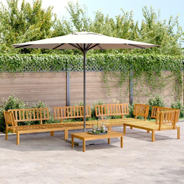 ARDEBO.de - 5-tlg. Garten-Sofagarnitur aus Paletten Massivholz Akazie
