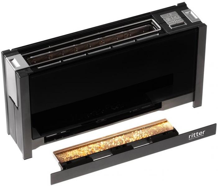 Ritter VOLCANO5 Toaster, 2 Scheiben, 950 W, Brötchenauflage, Auftau- und Aufwärmfunktion, schwarz