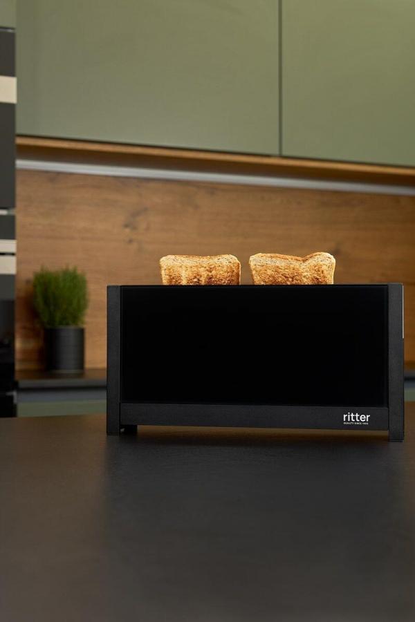 Ritter VOLCANO5 Toaster, 2 Scheiben, 950 W, Brötchenauflage, Auftau- und Aufwärmfunktion, schwarz