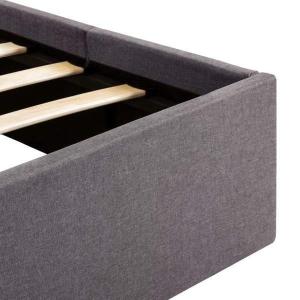 Bett mit Bettkasten Hydraulisch mit LED Taupe Stoff 120x200 cm