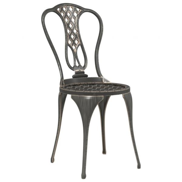 3-tlg. Bistro-Set Aluminiumguss Bronzen