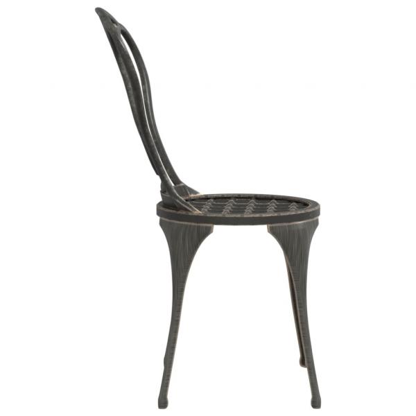 3-tlg. Bistro-Set Aluminiumguss Bronzen
