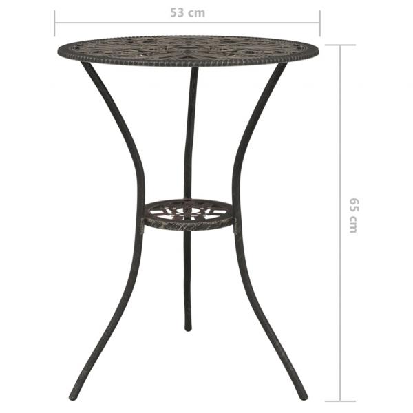3-tlg. Bistro-Set Aluminiumguss Bronzen