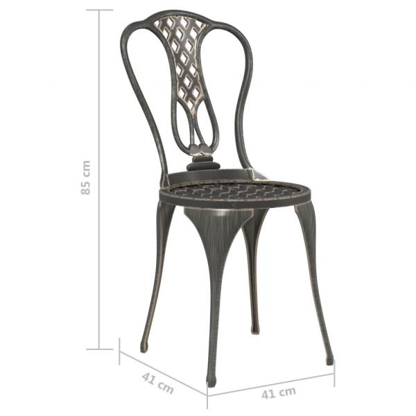 3-tlg. Bistro-Set Aluminiumguss Bronzen