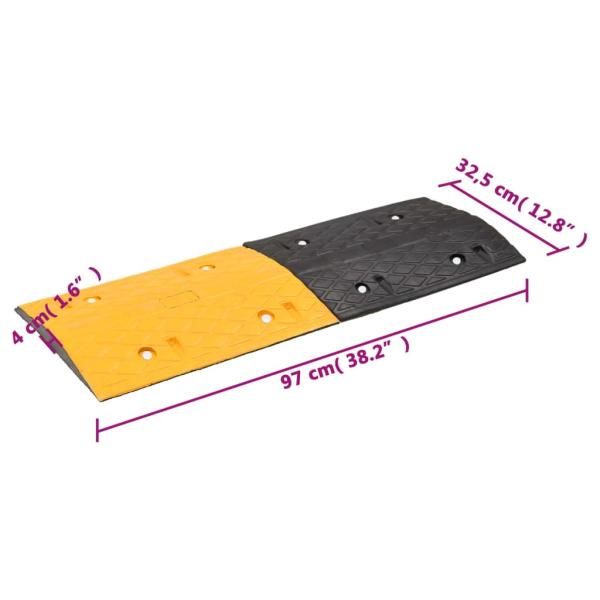 Bodenschwelle Gelb & Schwarz 97x32,5x4 cm Gummi