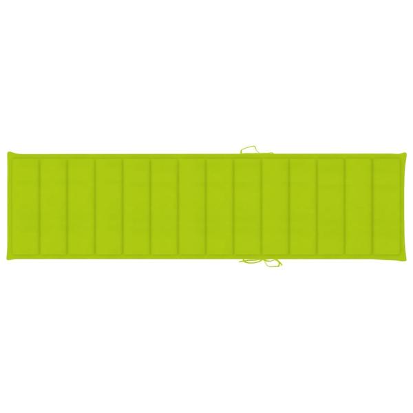 Sonnenliegen 2 Stk. mit Auflagen Hellgrün Massivholz Teak