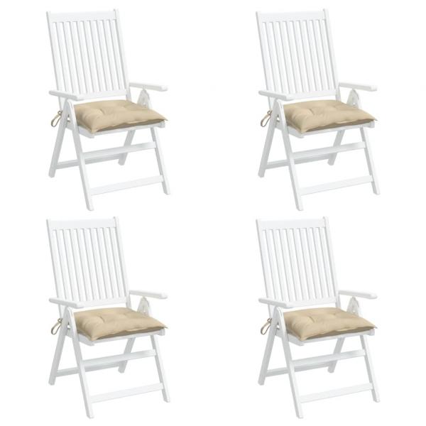 Stuhlkissen 4 Stk. Beige 40x40x7 cm Oxford-Gewebe