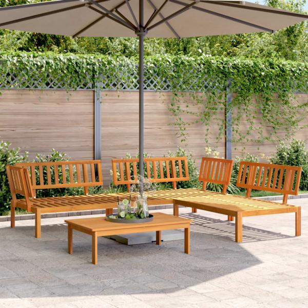 ARDEBO.de - 4-tlg. Garten-Sofagarnitur aus Paletten Massivholz Akazie