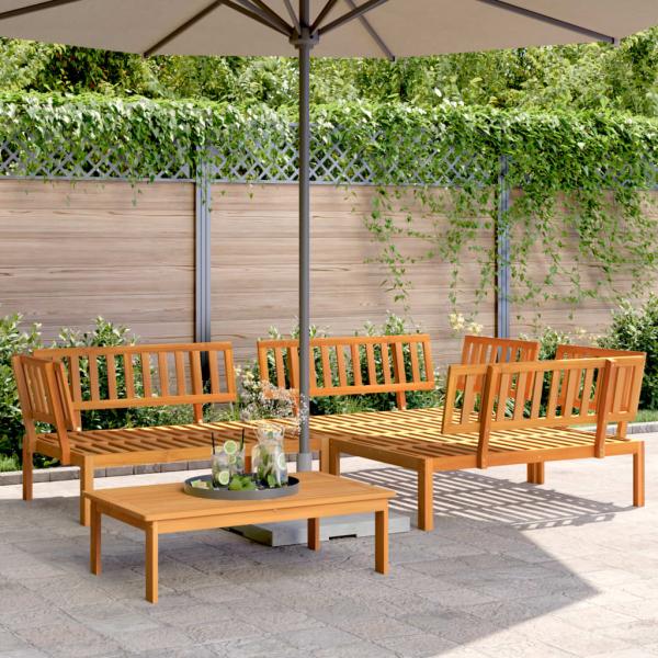 ARDEBO.de - 4-tlg. Garten-Sofagarnitur aus Paletten Massivholz Akazie
