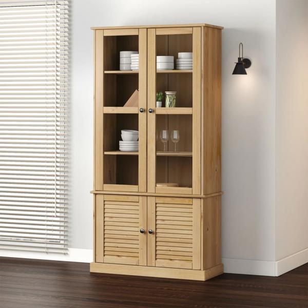 ARDEBO.de - Vitrine VIGO 85x35x170 cm Massivholz Kiefer
