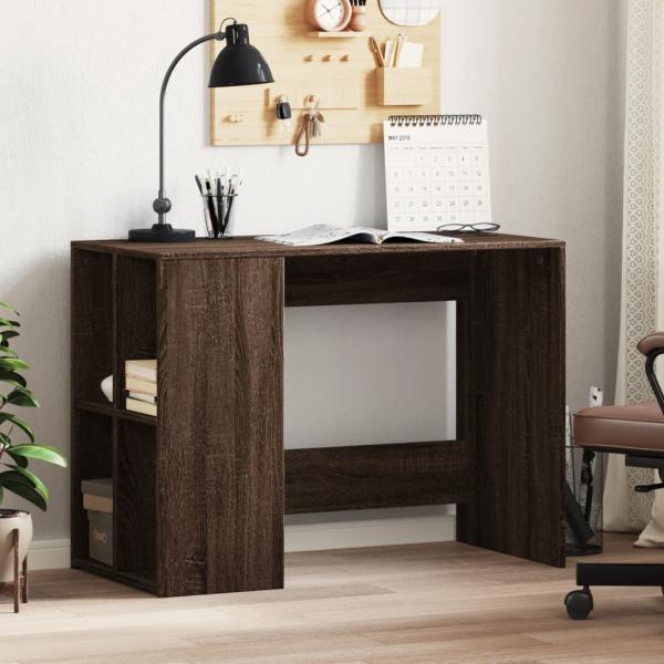 ARDEBO.de - Schreibtisch Braun Eichen-Optik 102x50x75 cm Holzwerkstoff