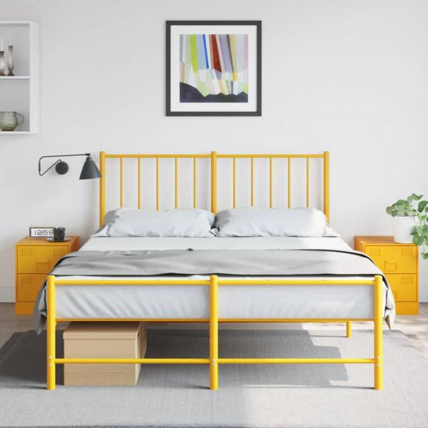 ARDEBO.de - Nachttische 2 Stk. Gelb 34,5x39x44 cm Stahl