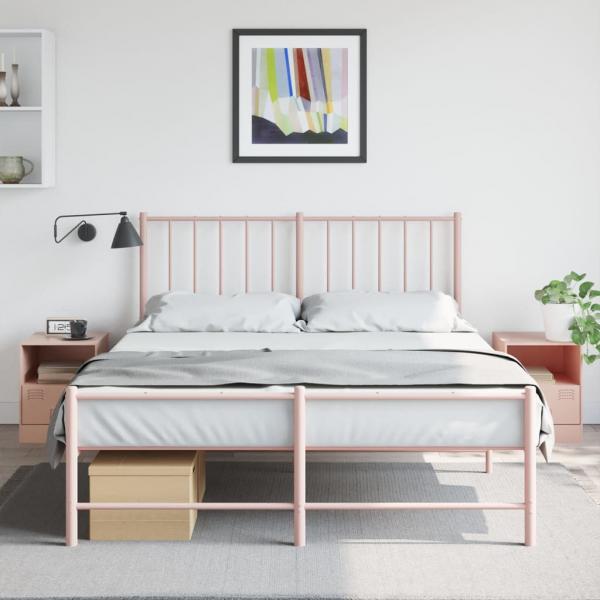 ARDEBO.de - Nachttische 2 Stk. Rosa 34,5x39x44 cm Stahl