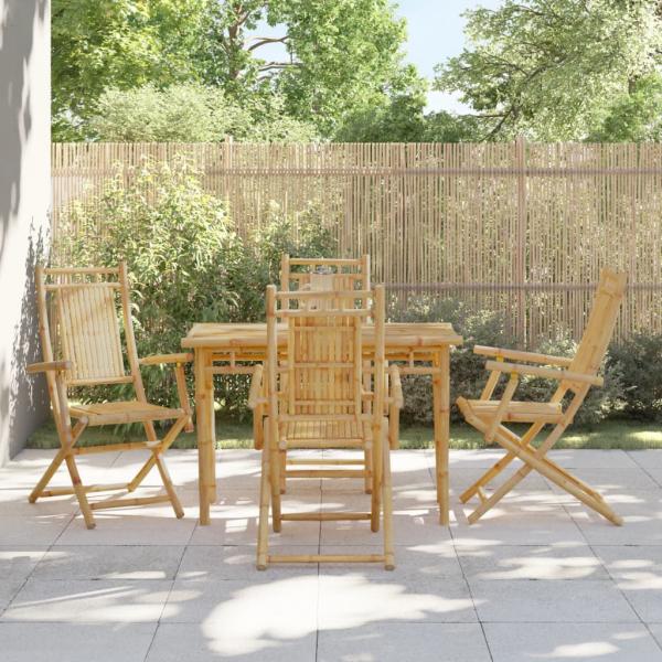 ARDEBO.de - Gartenstühle 4 Stk. Klappbar 53x66x99 cm Bambus