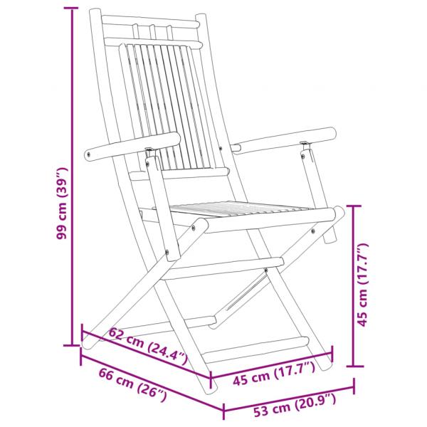 Gartenstühle 4 Stk. Klappbar 53x66x99 cm Bambus