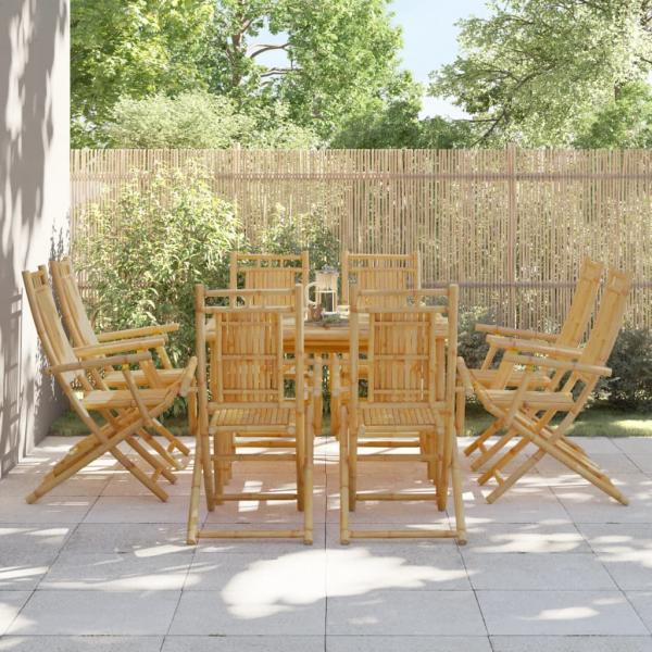 ARDEBO.de - Gartenstühle 8 Stk. Klappbar 53x66x99 cm Bambus