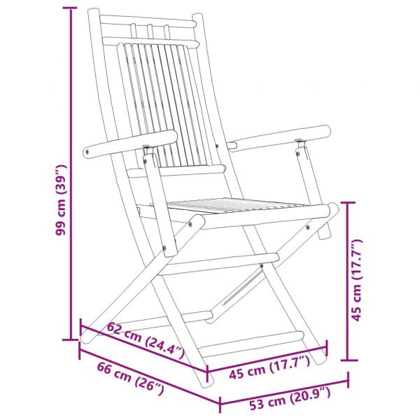 Gartenstühle 8 Stk. Klappbar 53x66x99 cm Bambus