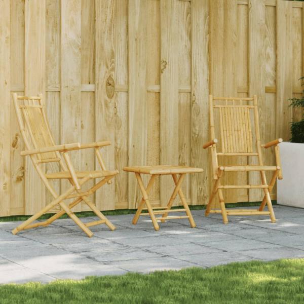 ARDEBO.de - 3-tlg. Bistro-Set Bambus
