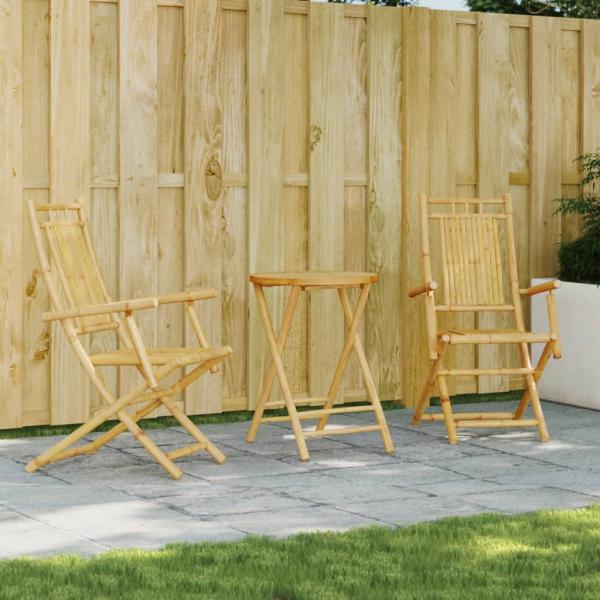ARDEBO.de - 3-tlg. Bistro-Set Bambus