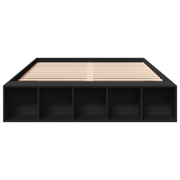 Bettgestell Schwarz 150x200 cm Holzwerkstoff