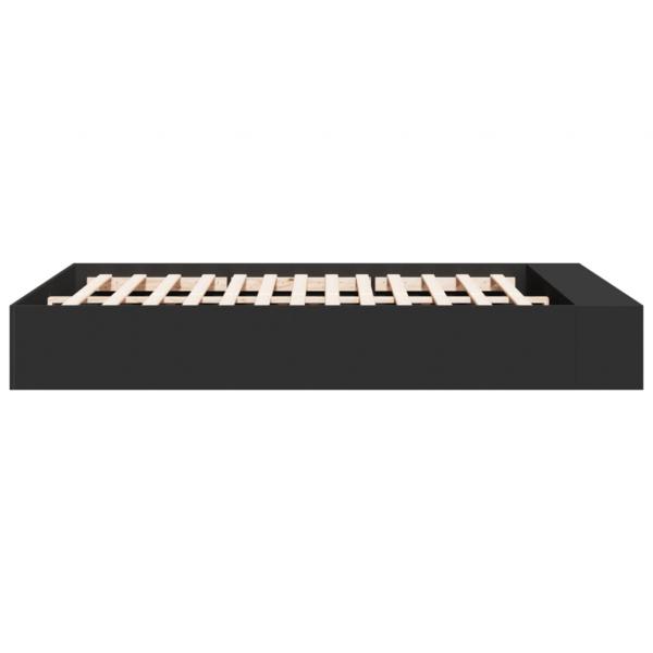 Bettgestell Schwarz 150x200 cm Holzwerkstoff
