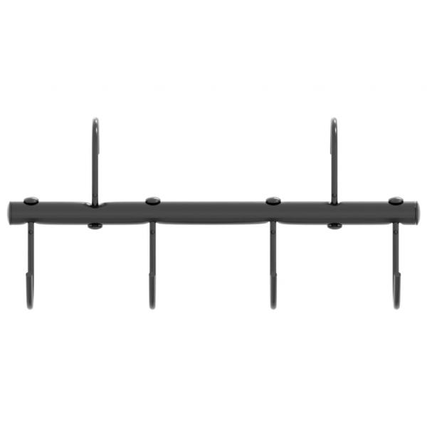 Trensenhalter mit 6 Drehhaken Schwarz Stahl