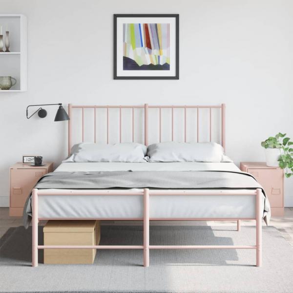 ARDEBO.de - Nachttische 2 Stk. Rosa 34,5x39x44 cm Stahl