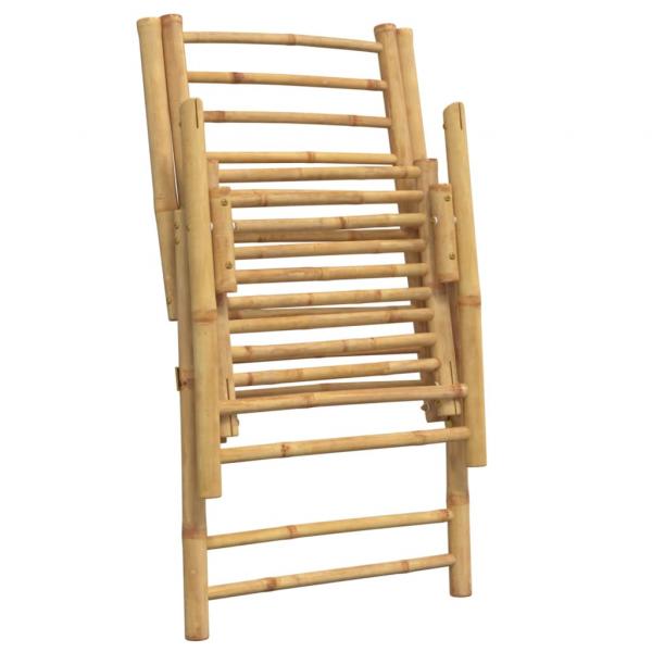 Bistrostühle 4 Stk. Klappbar mit Dunkelgrauen Kissen Bambus