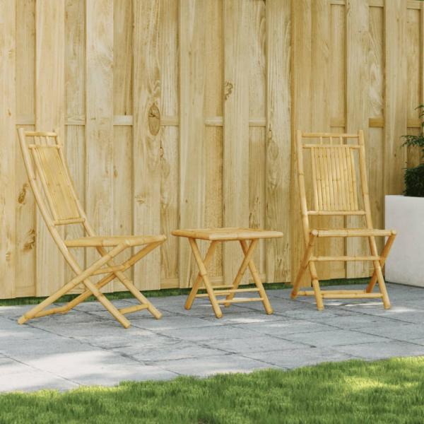ARDEBO.de - 3-tlg. Bistro-Set Bambus