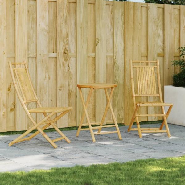ARDEBO.de - 3-tlg. Bistro-Set Bambus