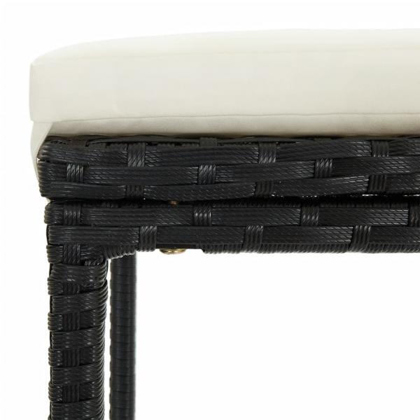 5-tlg. Gartenbar-Set Schwarz Massivholz Akazie und Poly Rattan