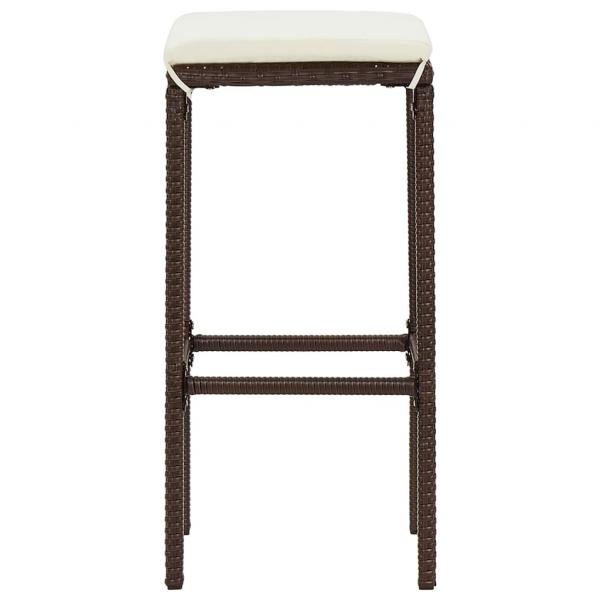 7-tlg. Gartenbar-Set Braun Massivholz Akazie und Poly Rattan