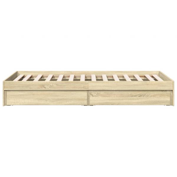 Bettgestell mit Schubladen Sonoma-Eiche 90x190 cm Holzwerkstoff