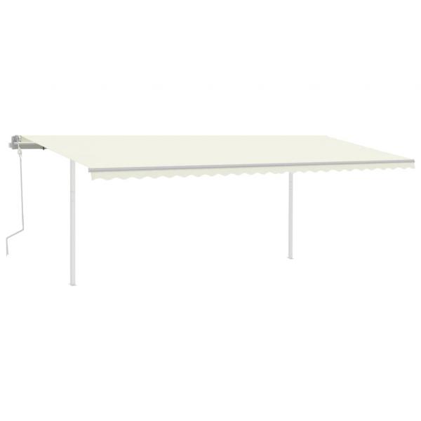 Markise Manuell Einziehbar mit LED 6x3,5 m Creme