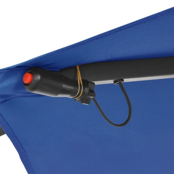 Ampelschirm mit LED-Leuchten Azurblau 350 cm