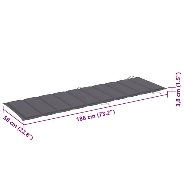 Sonnenliegen 2 Stk. mit Auflagen Massivholz Akazie