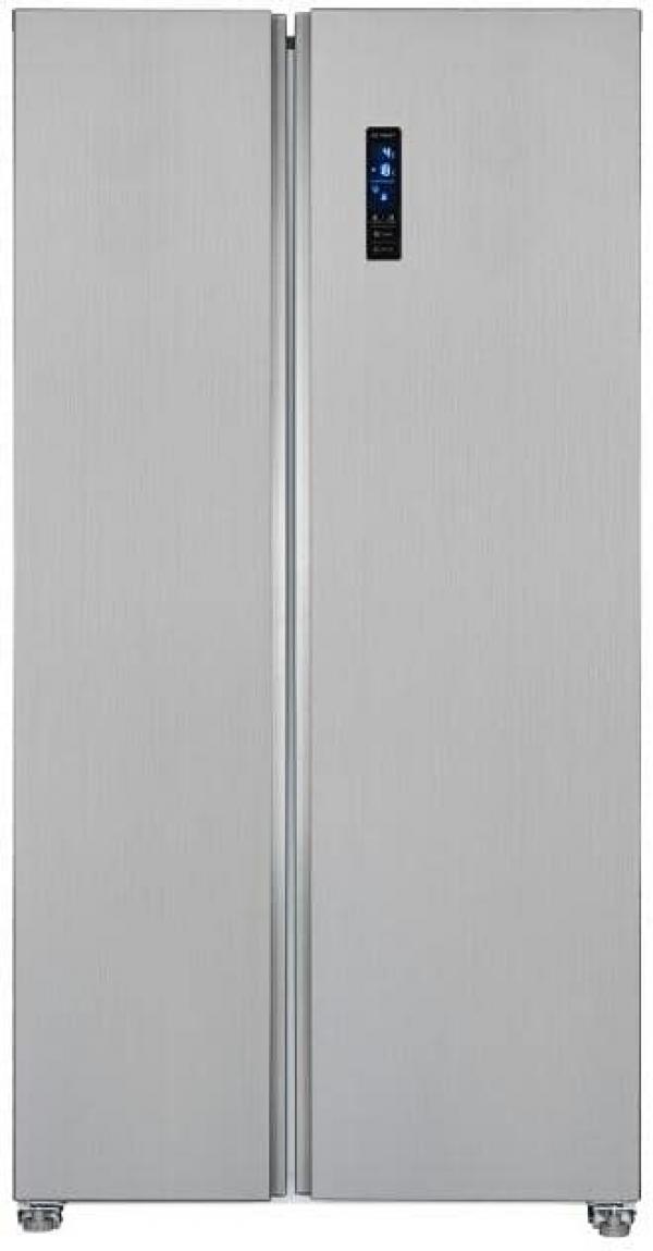 ARDEBO.de Exquisit SBS46-040E Stand Side-by-Side Kombination, 91 cm breit, 442 L, NoFrost, LED Beleuchtung, Temperaturregelung, Umluftventilator, Schnellkühlen und Schnellgefrieren, Edelstahloptik