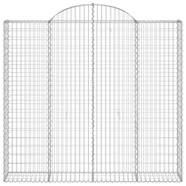 Gabionen mit Hochbogen 3 Stk. 200x30x180/200cm Verzinktes Eisen