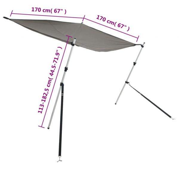 T-Top-Beschattungsverlängerung Anthrazit 170x170x(113-182,5) cm