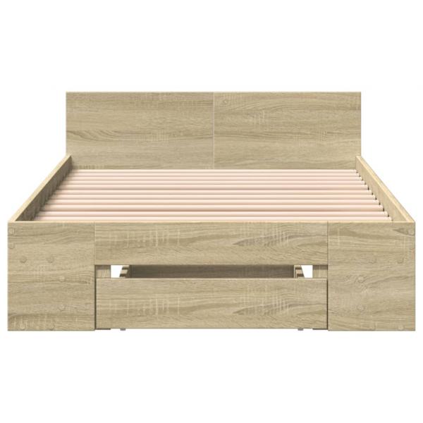 Bettgestell mit Schublade Sonoma-Eiche 90x190 cm Holzwerkstoff