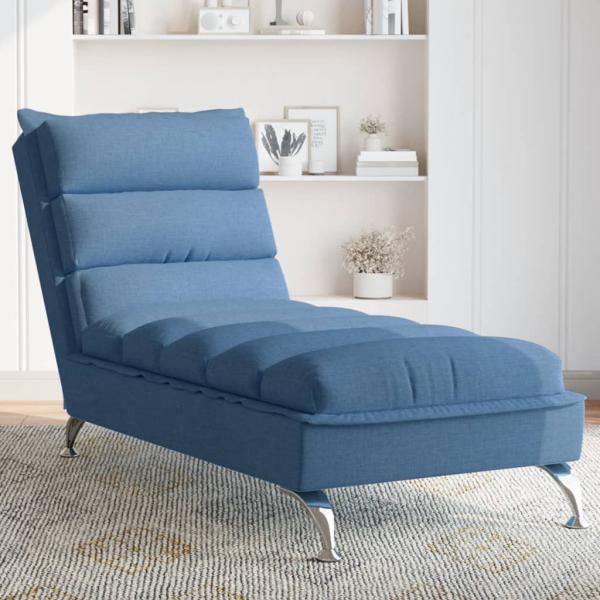 ARDEBO.de - Chaiselongue mit Kissen Blau Stoff