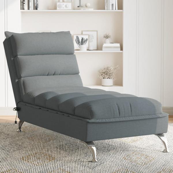ARDEBO.de - Massage-Chaiselongue mit Kissen Dunkelgrau Stoff
