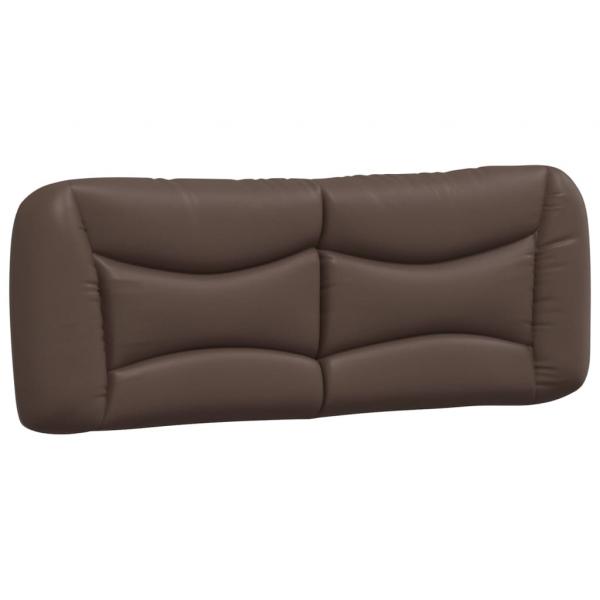 Bett mit Matratze Braun 140x190 cm Kunstleder